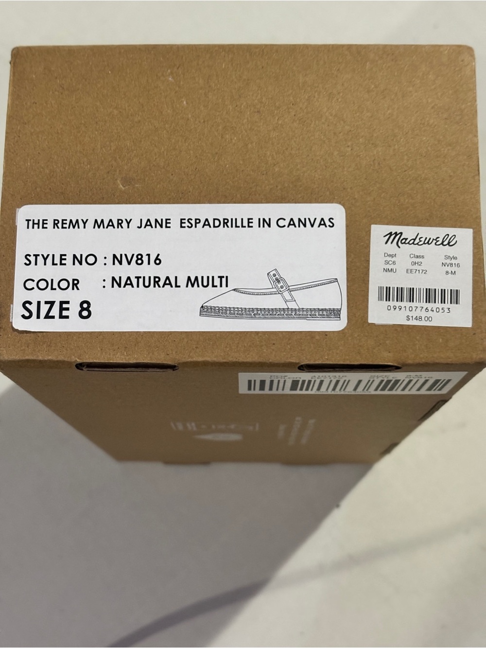 Madewell The Remy Mary Jane Womens size 8 Shoes Espadrille Cream & Black - Picture 7 of 16